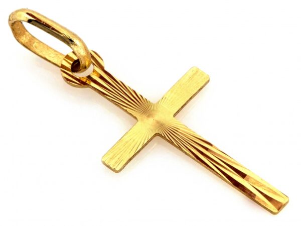 Złota zawieszka próba 585 (14Kt) Krzyżyk diamentowany – symbol miłości i elegancji