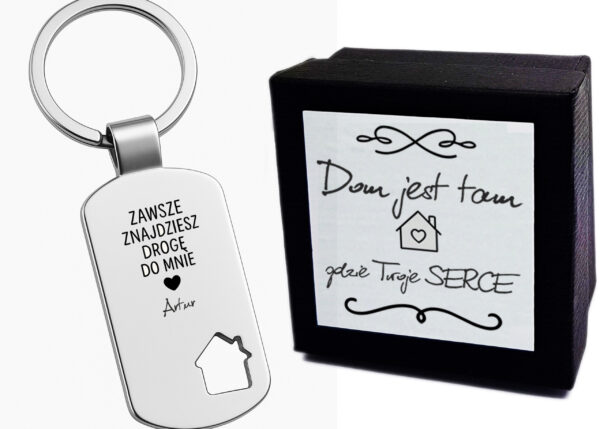 Brelok „Zawsze znajdziesz drogę do mnie” – dla tych, którzy są daleko- z Grawerem + Etui
