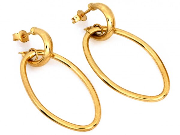 Złote kolczyki wiszące długie próba 585 (14Kt) owalne – elegancja i nowoczesny styl