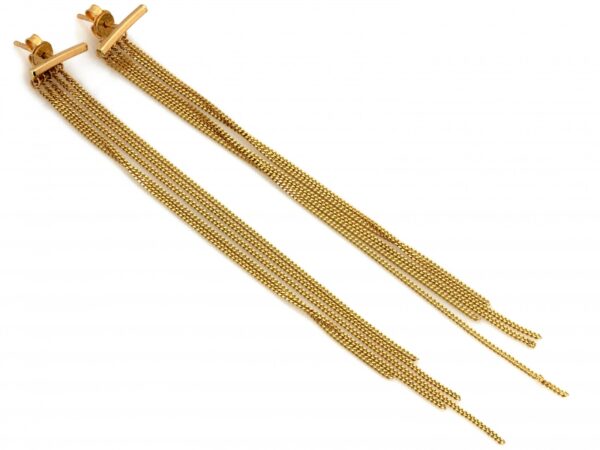 Złote kolczyki wiszące długie próba 585 (14Kt) łańcuszkowe wiszące – elegancja i nowoczesny styl