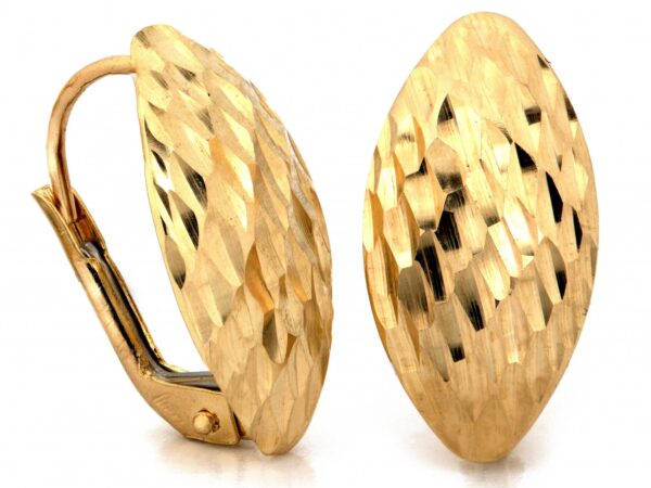 Złote kolczyki angielskie zapięcie próba 585 (14Kt) angielskie owalne  – elegancja i nowoczesny styl
