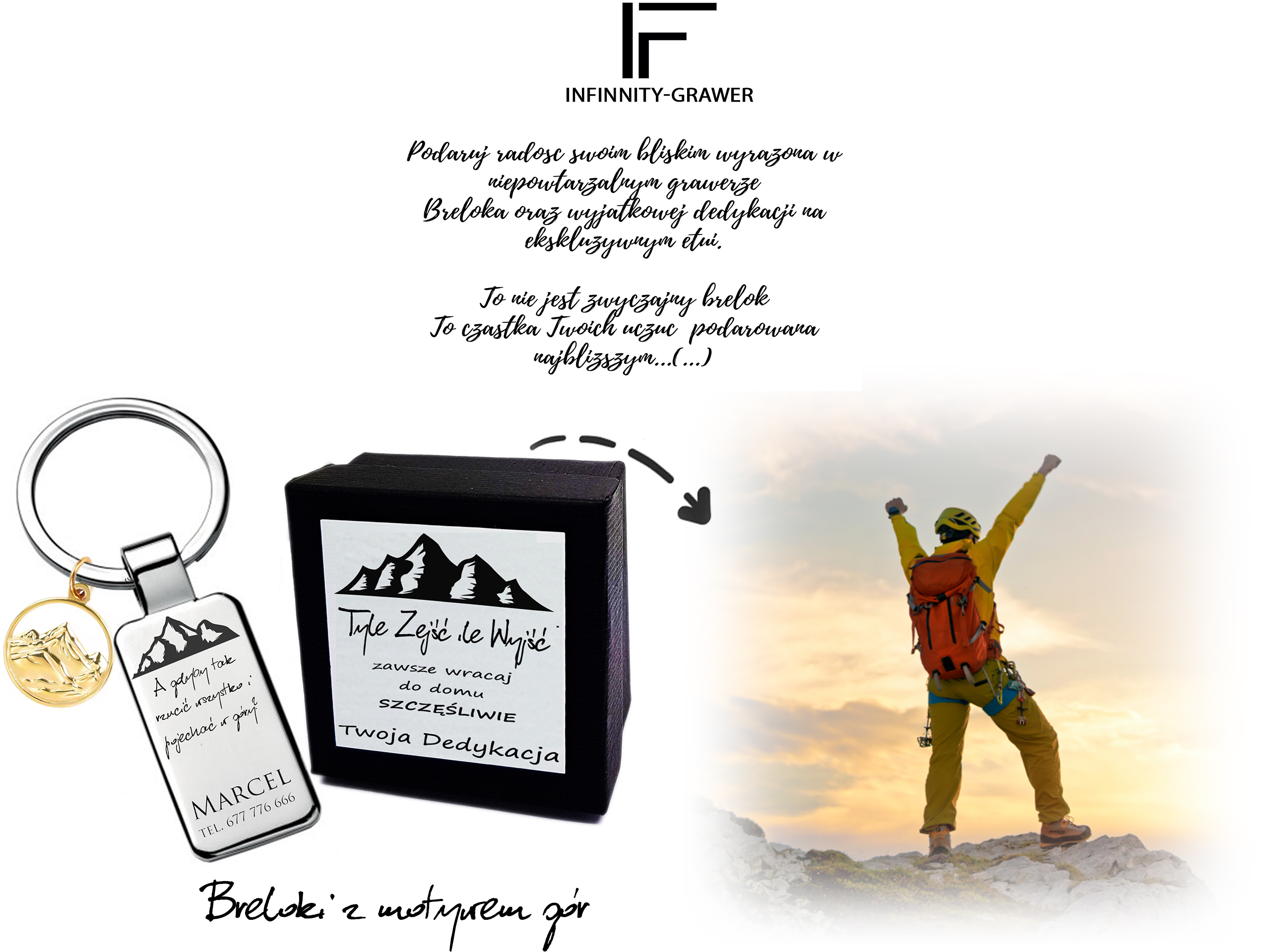 Prezent dla miłośnika gór – brelok z motywem górskim dla tatromaniaka, górołaza, turysty – upominek górski - Baner40