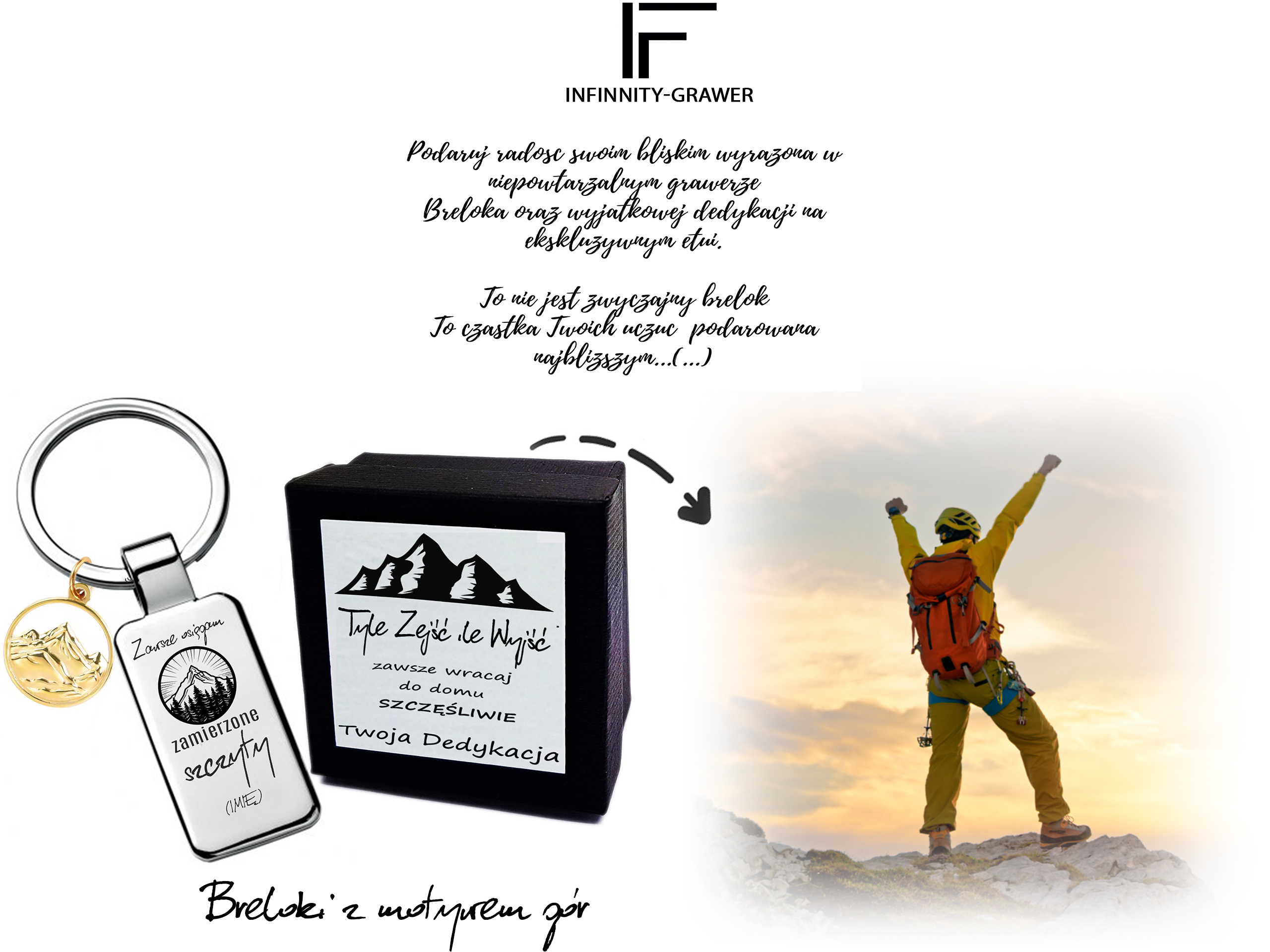 Prezent dla miłośnika gór – brelok z motywem górskim dla tatromaniaka, górołaza, turysty – upominek górski - Baner54