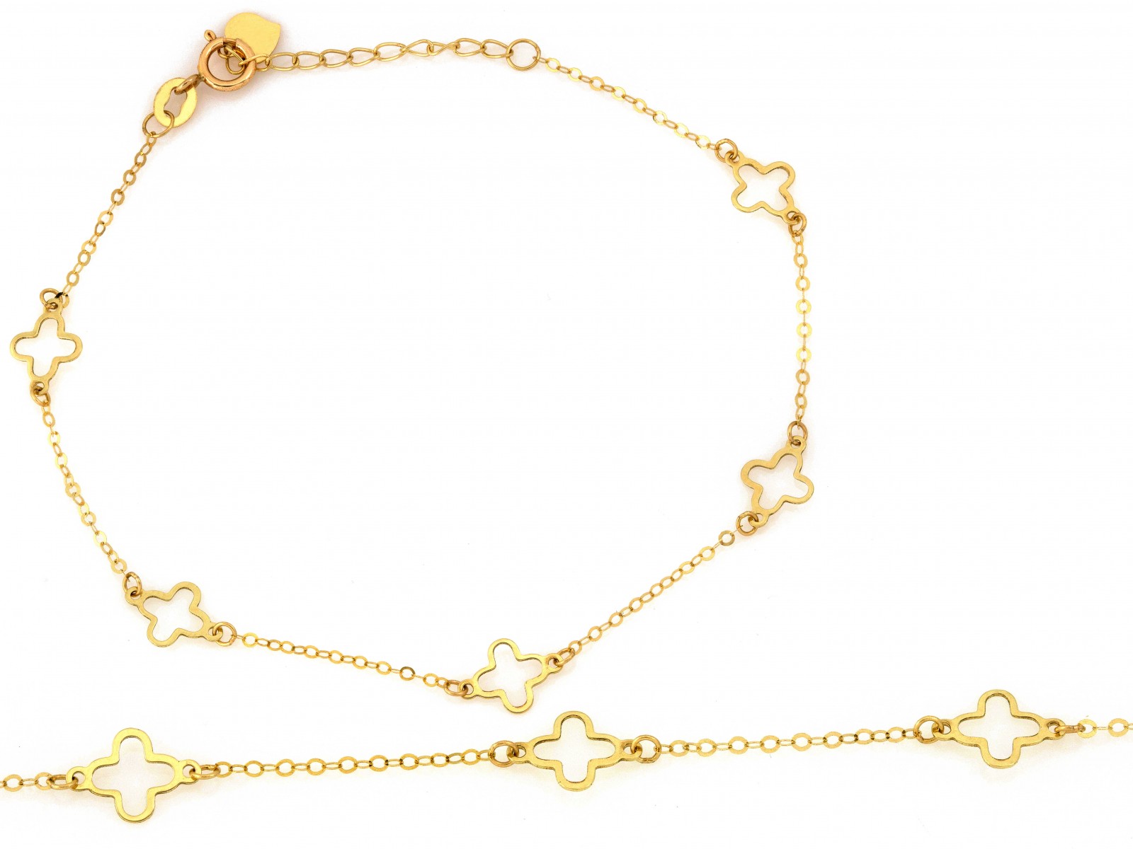 Bransoletka zlota proba 585 koniczynki (1)