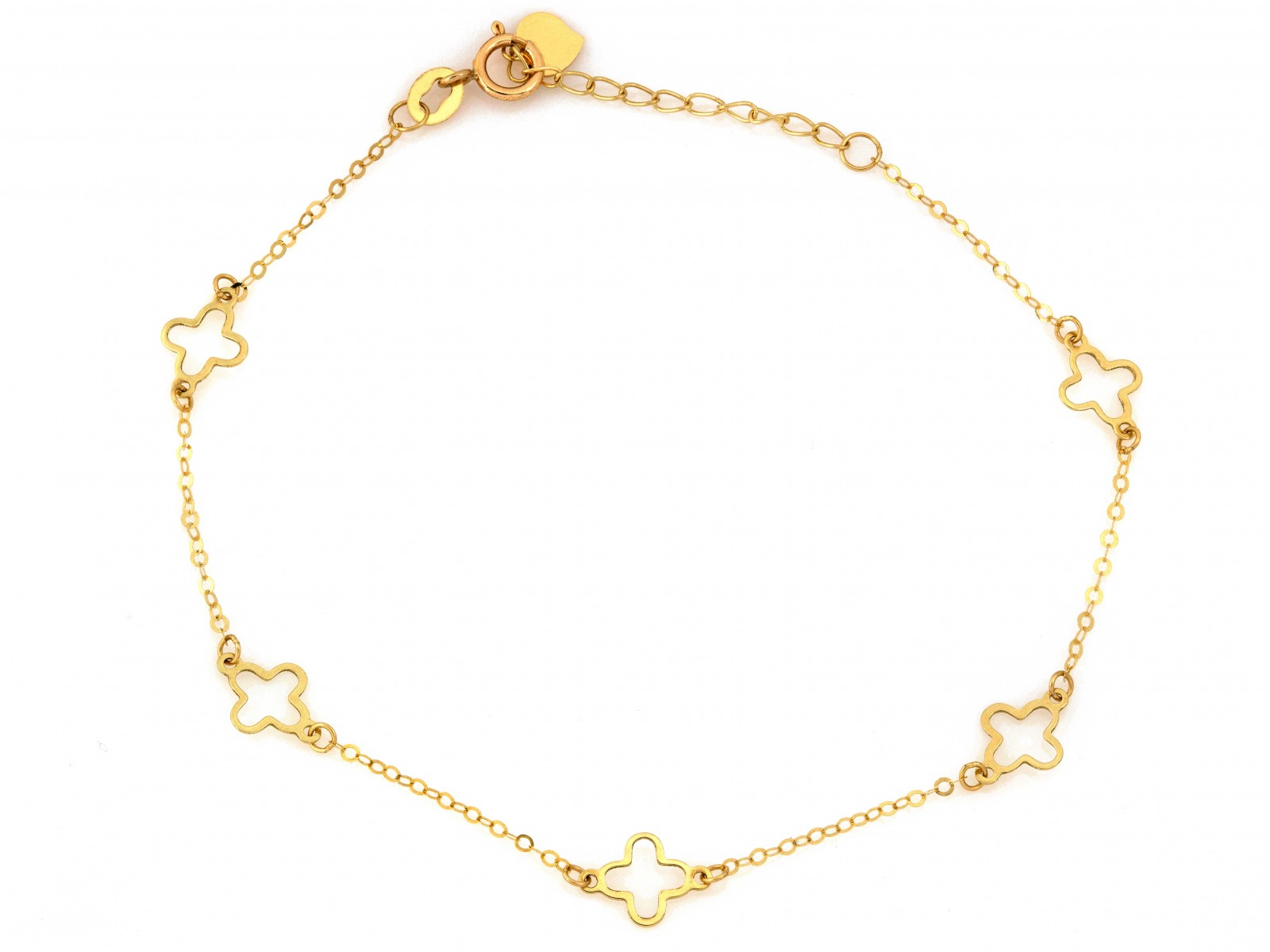 Bransoletka zlota proba 585 koniczynki (2)