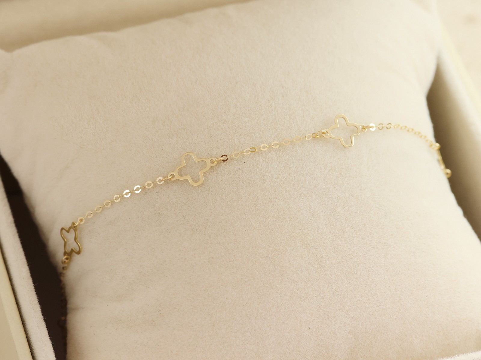 Bransoletka zlota proba 585 koniczynki (5)