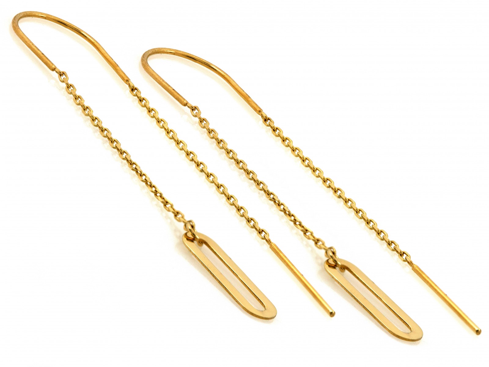 Złote kolczyki przeciagane ogniwka zloto pr 585 (3)