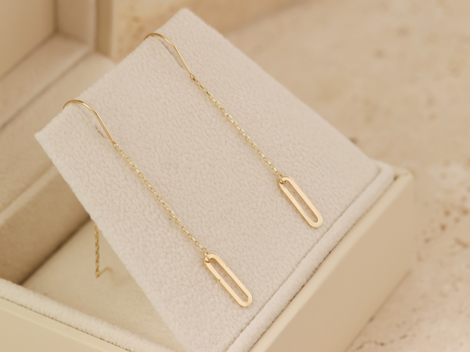 Złote kolczyki przeciagane ogniwka zloto pr 585 (5)