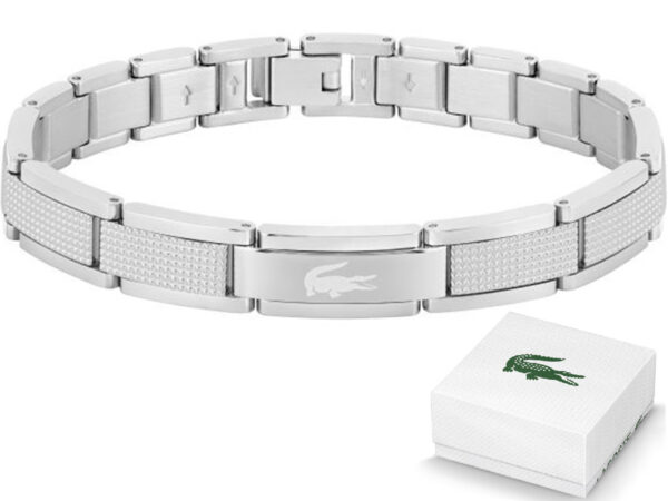 Bransoletka męska Lacoste Stencil stal srebrna 2040188