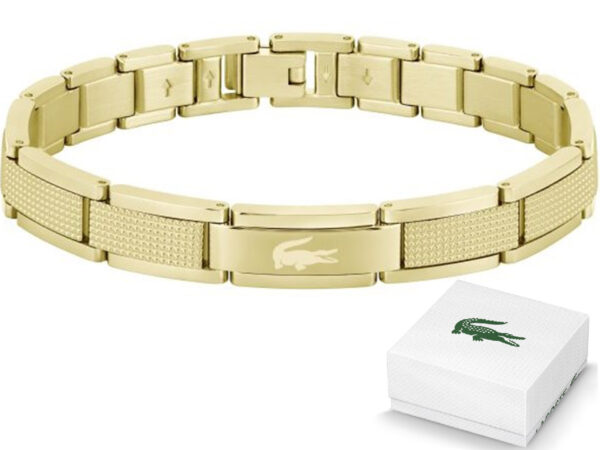 Bransoletka męska Lacoste Stencil stal złota 2040219