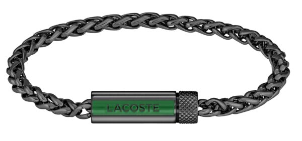 Bransoletka męska Lacoste Spelt stal czarna 2040339