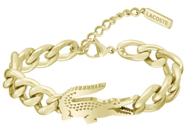 Bransoletka damska Lacoste Crocodile stal złota 2040374