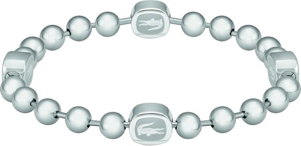 Bransoletka -Srebrna- Logo - Lacoste - Męska - Prezent dla niego Vigor (2040408)