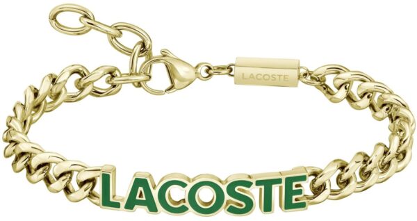 Bransoletka męska Lacoste Script stal złota 2040477