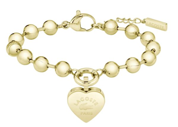 Bransoletka - Złota- Logo - Lacoste - Damska - Prezent dla niej Love My Croc (2040506)