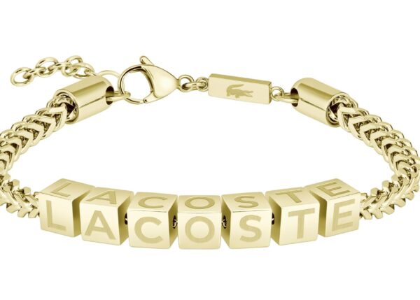 Bransoletka - Złota- Logo - Lacoste - Męska - Prezent dla niego Script (2040522)