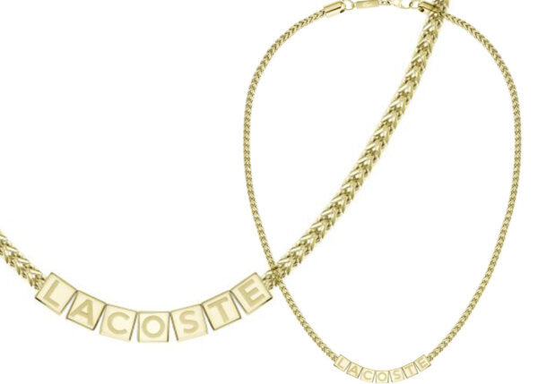 Naszyjnik - Złoty - Logo - Lacoste - Męski- Prezent dla niego Script (2040524)