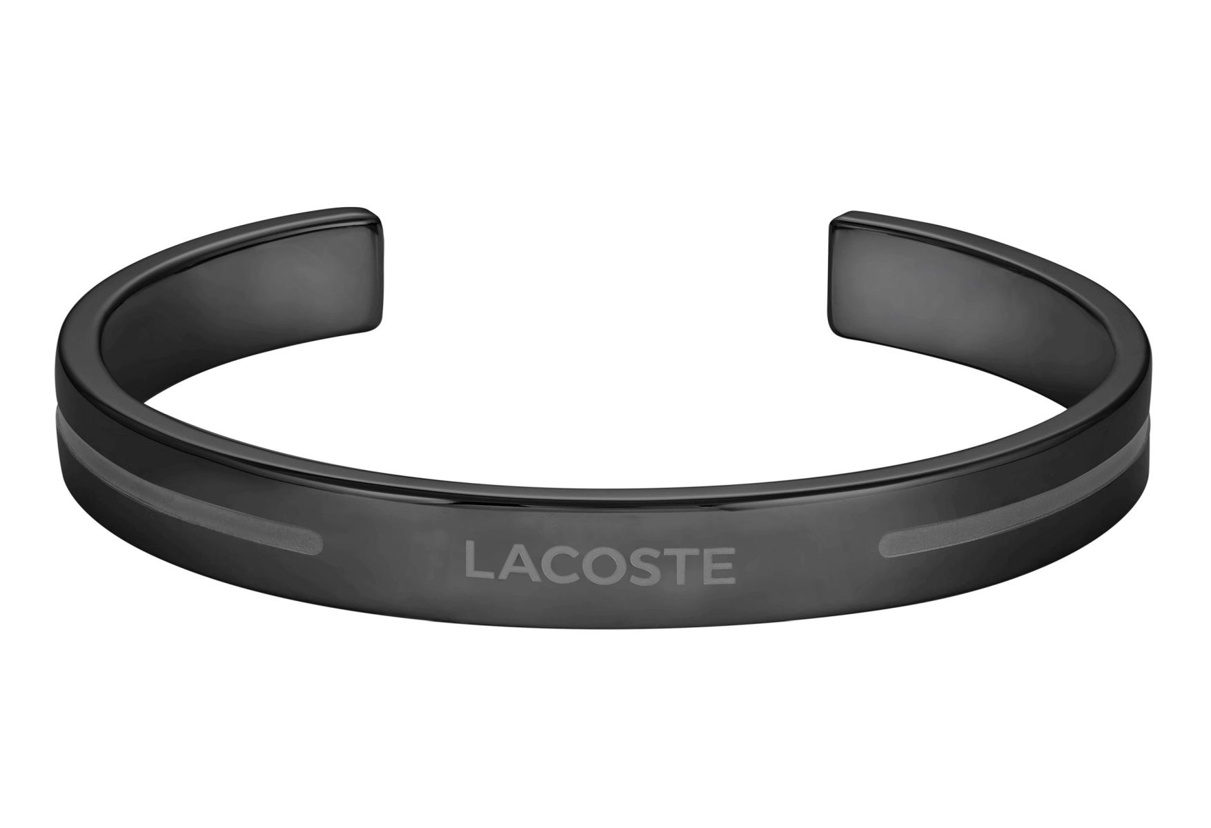 Bransoletka - Czarna - Logo - Lacoste - Męska - Prezent dla niego Adventurer (2040528)