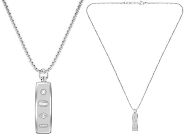 Naszyjnik - Srebrny - Logo - Lacoste - Męski- Prezent dla niego District (2040536)