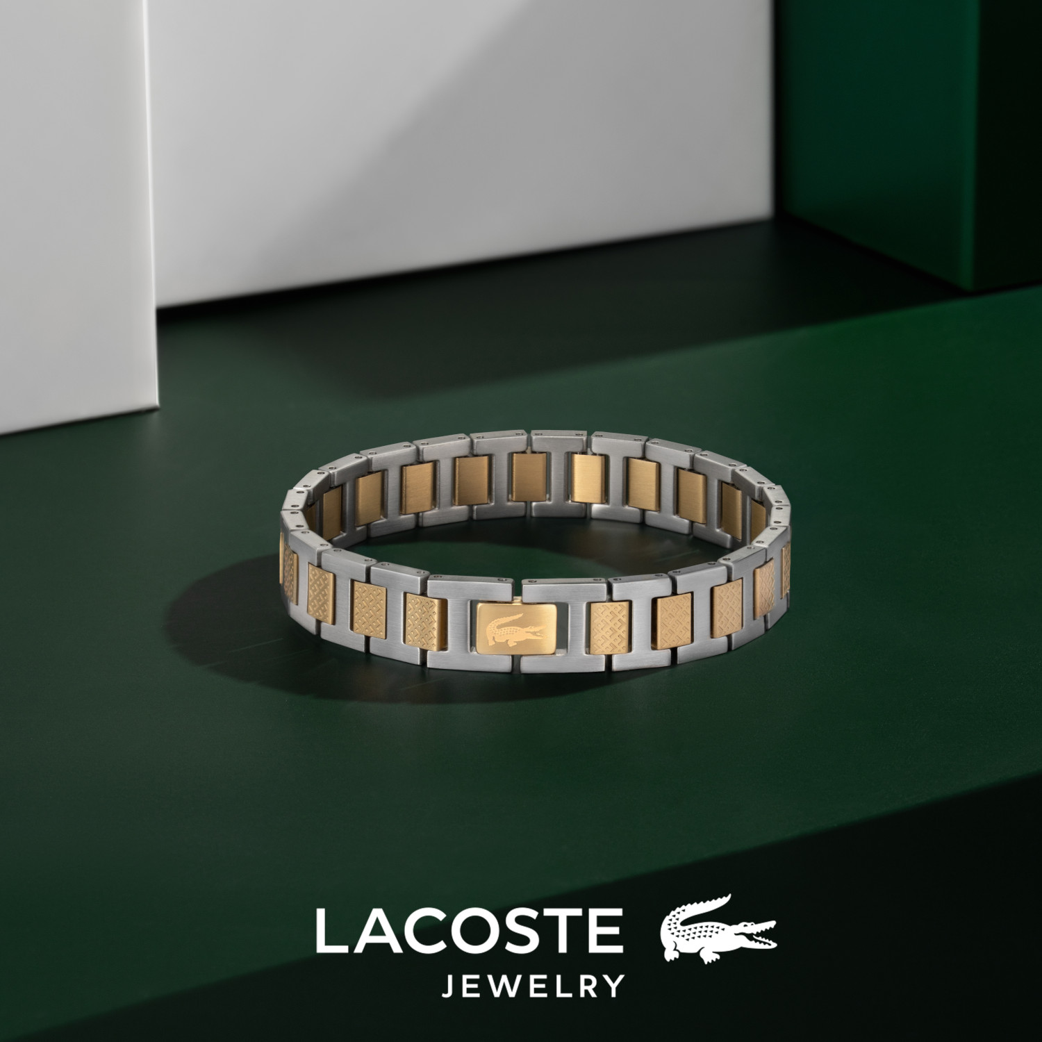 Bransoletka - Srebrno Złota - Logo - Lacoste - Męska - Prezent dla niego Metropole EDGE (2040556) - obrazek 4