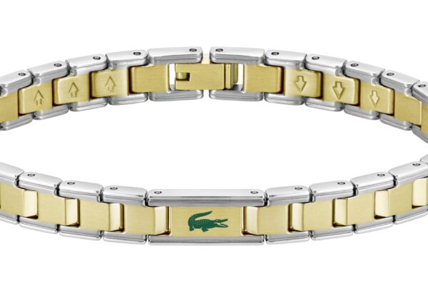 Bransoletka - Srebrno Złota - Logo - Lacoste - Męska - Prezent dla niego Metropole EDGE (2040586)