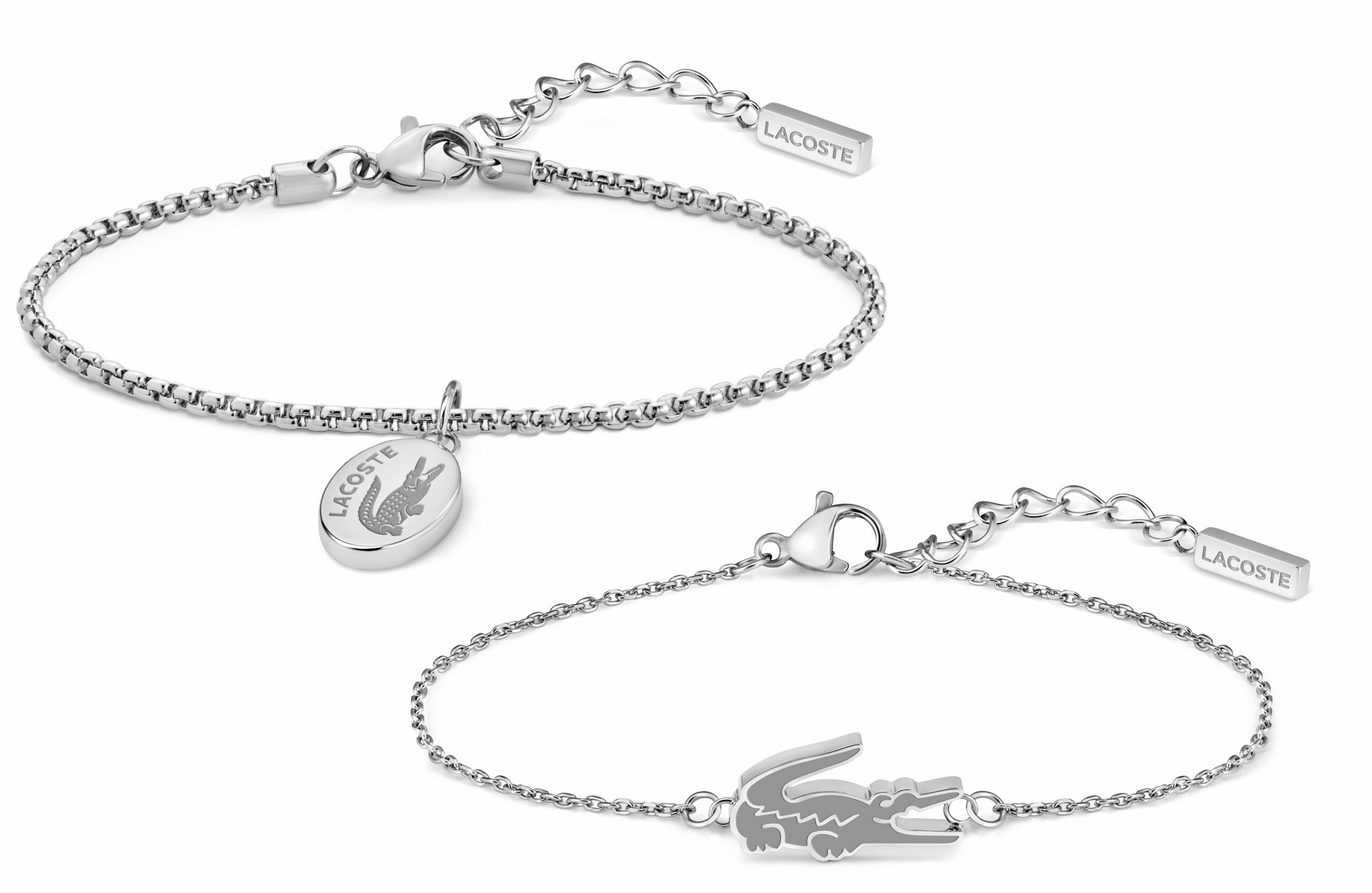Bransoletka Zestaw Srebrny- Logo - Lacoste - Męska - Prezent dla niego i dla niej (2070046)