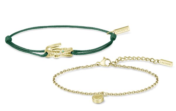 Bransoletka damska Lacoste Zestaw Crocodile stal złota 2070060 – zbliżenie