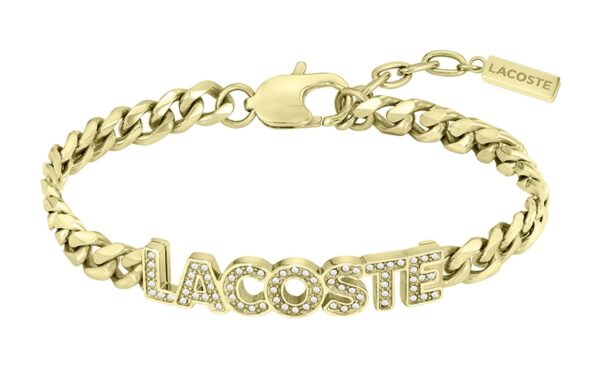 Bransoletka damska Lacoste Script stal złota 2040063