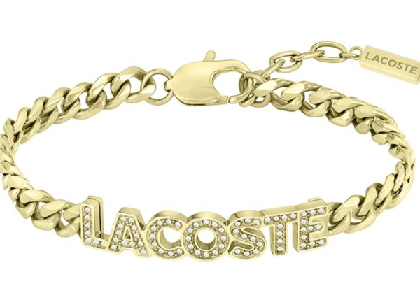 Bransoletka - Złota - Logo - Lacoste - Damska - Prezent dla niej Script (2040063)