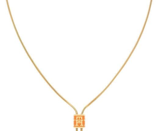 Naszyjnik - Złota - Logo - Tommy Hilfiger - Damski - Prezent dla niej (2780885)