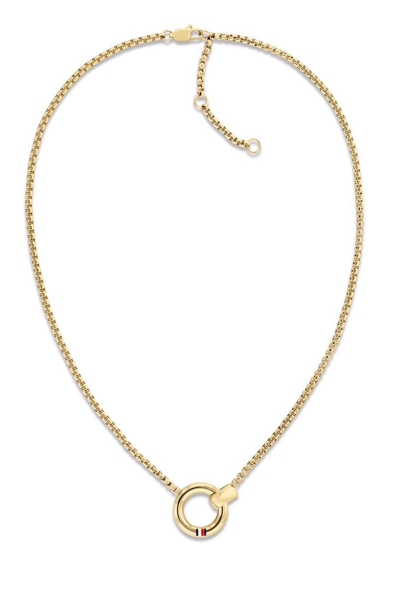 Naszyjnik - Złota - Logo - Tommy Hilfiger - Damski - Prezent dla niej (2780945)