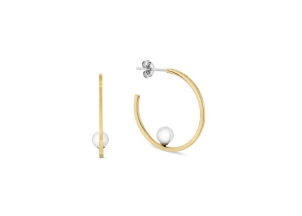 Kolczyki - Złota - Logo - Tommy Hilfiger - Damskie- Prezent dla niej (2780964)