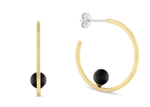 Kolczyki - Złota - Logo - Tommy Hilfiger - Damskie- Prezent dla niej (2780965)