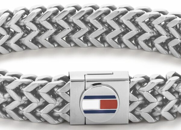 Bransoletka - Srebrna - Logo - Tommy Hilfiger - Męska - Prezent dla niego (2790245)