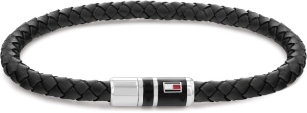 Bransoletka męska Tommy Hilfiger 2790293 skóra pleciona czarna