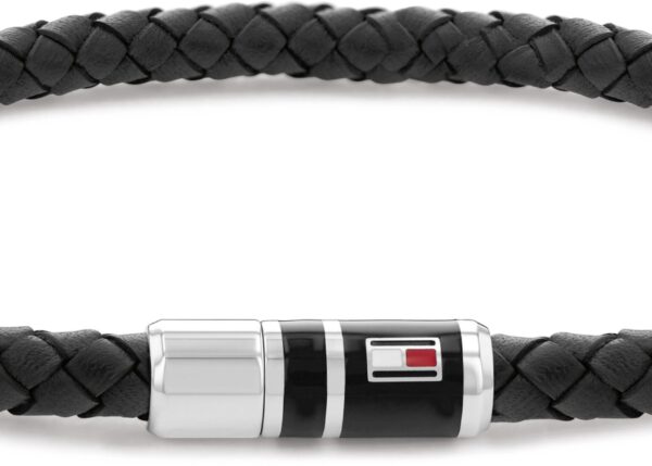 Bransoletka - Czarna - Logo - Tommy Hilfiger - Męska - Prezent dla niego (2790293)