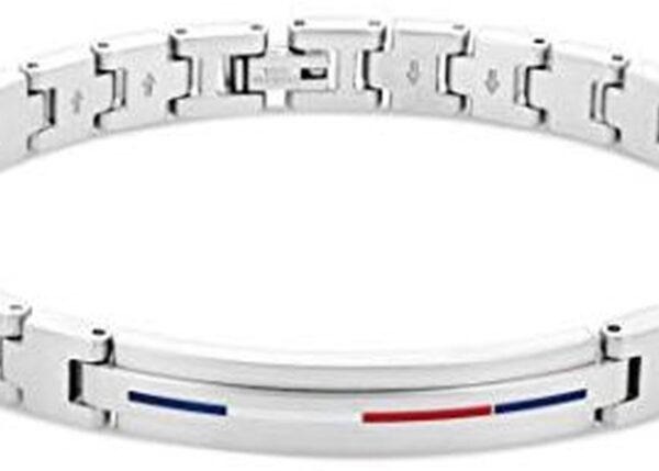 Bransoletka - Srebrna - Logo - Tommy Hilfiger - Męska - Prezent dla niego (2790313)