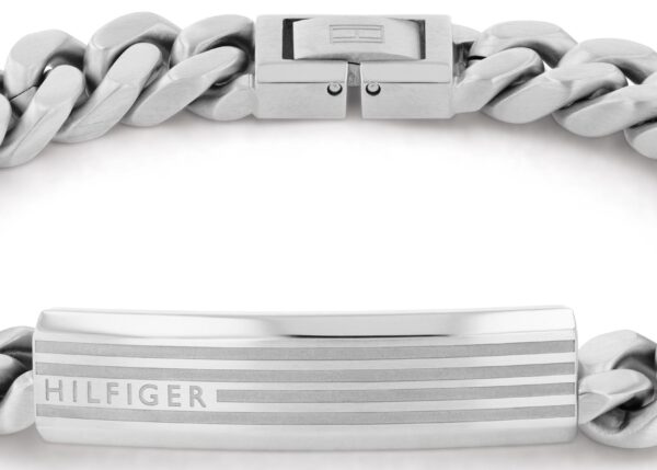 Bransoletka - Srebrna - Logo - Tommy Hilfiger - Męska - Prezent dla niego (2790345)