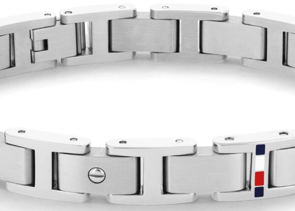 Bransoletka - Srebrna - Logo - Tommy Hilfiger - Męska - Prezent dla niego (2790393)