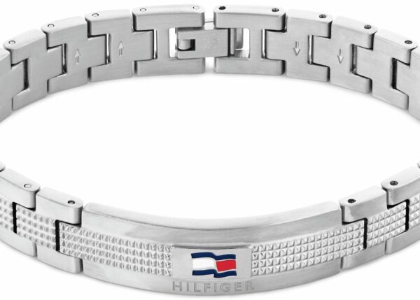 Bransoletka - Srebrna - Logo - Tommy Hilfiger - Męska - Prezent dla niego (2790419)