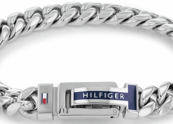 Bransoletka - Srebrna - Logo - Tommy Hilfiger - Męska - Prezent dla niego (2790433)