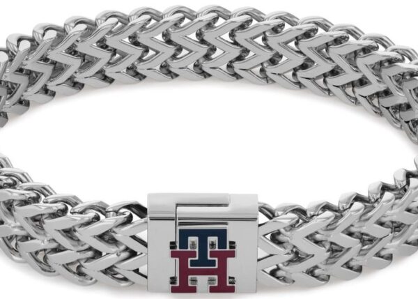 Bransoletka - Srebrna - Logo - Tommy Hilfiger - Męska - Prezent dla niego (2790462)