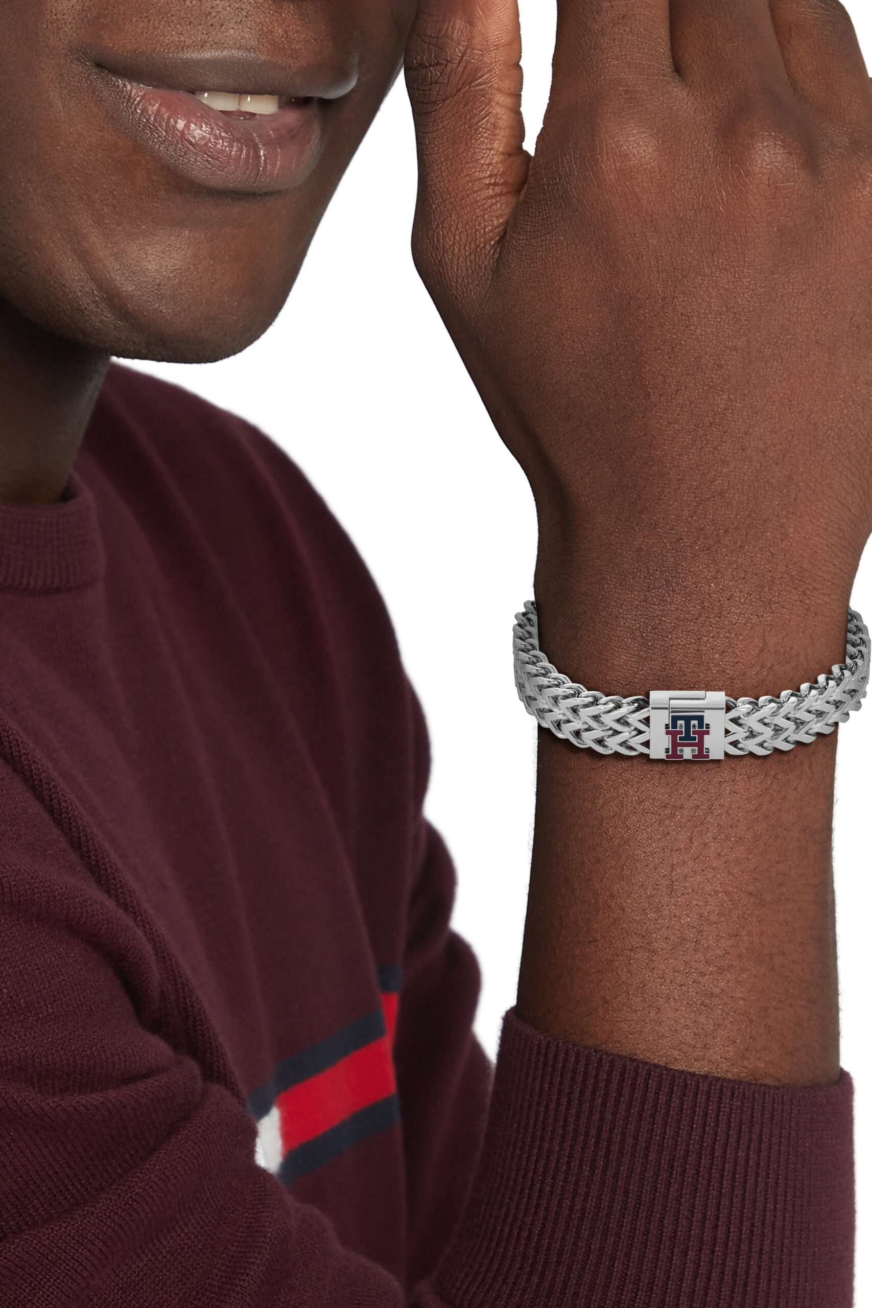 Bransoletka - Srebrna - Logo - Tommy Hilfiger - Męska - Prezent dla niego (2790462) - obrazek 3