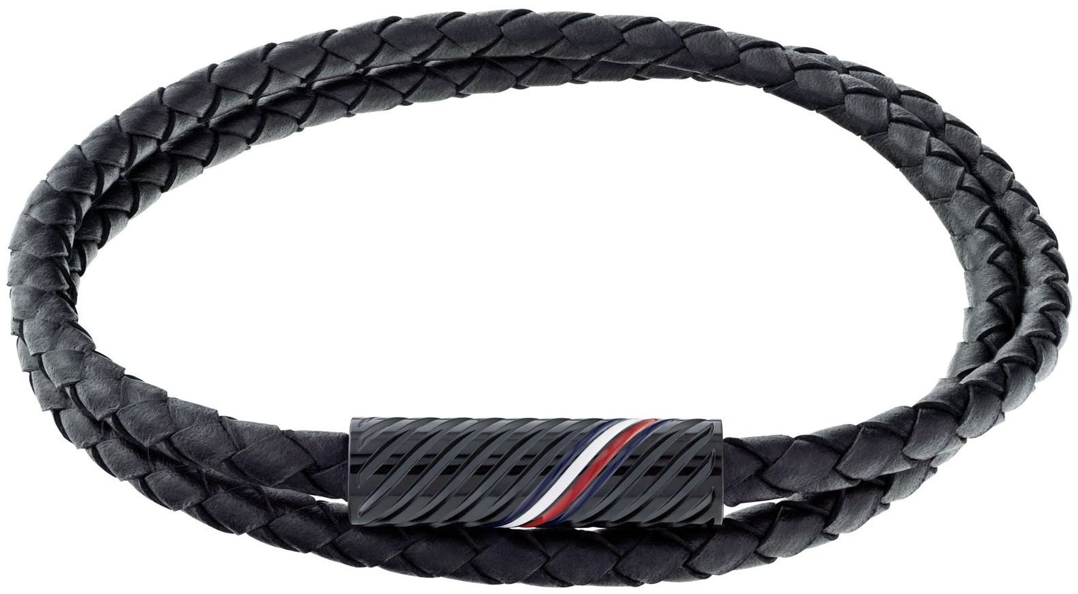 Bransoletka - Czarna - Logo - Tommy Hilfiger - Męska - Prezent dla niego (2790469)