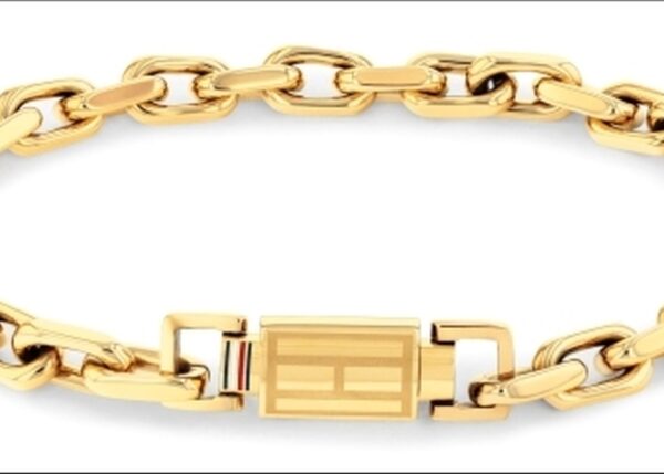 Bransoletka - Złota - Logo - Tommy Hilfiger - Męska - Prezent dla niego (2790716)