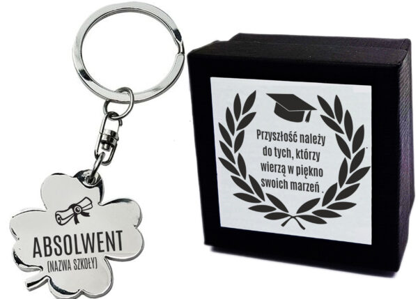 Brelok Na Pamiątkę Zakończenia Roku Szkolnego - dla uczniów, absolwentów - Absolwent (Nazwa Szkoły)
