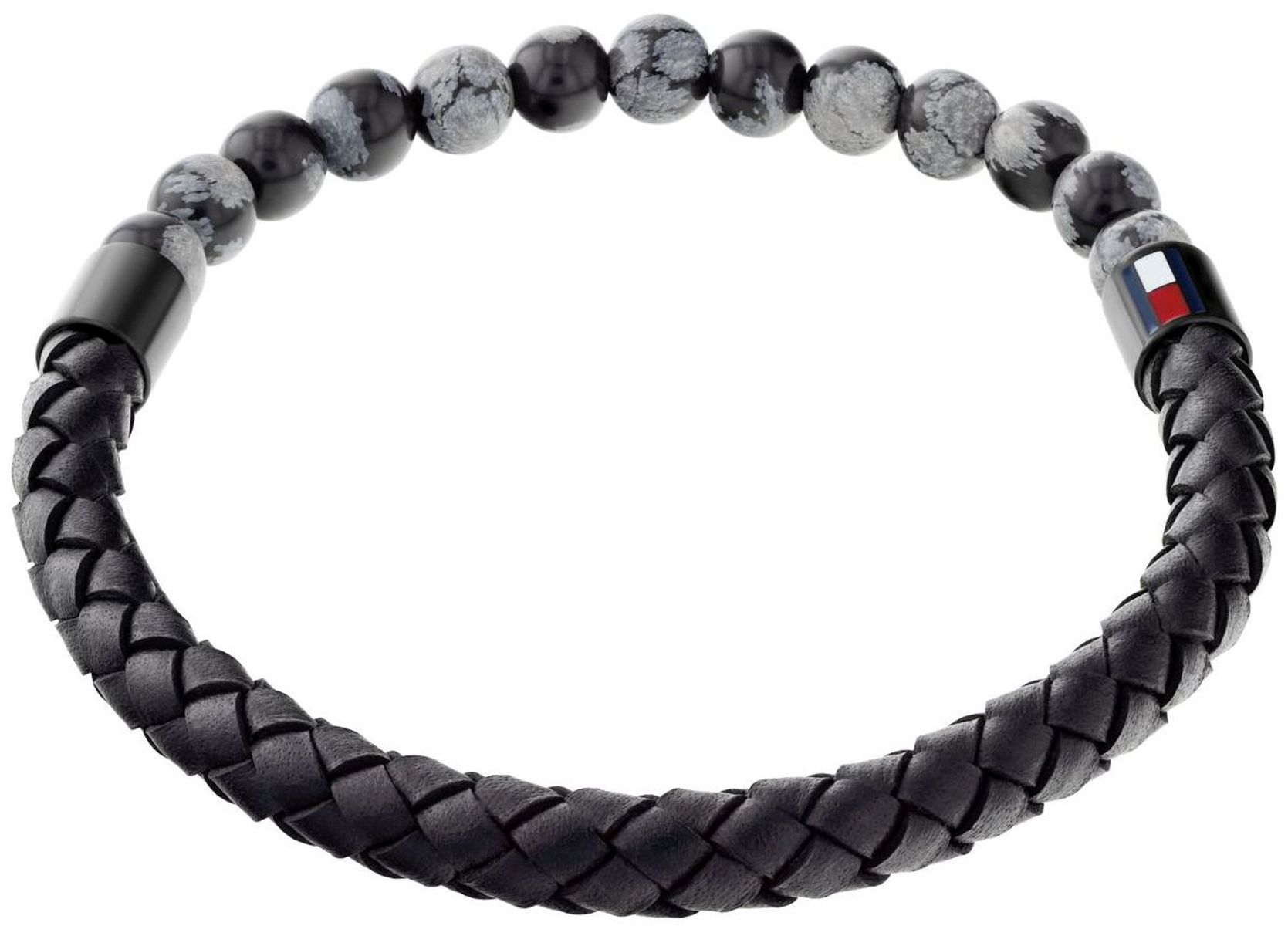 Bransoletka - Czarna - Logo - Tommy Hilfiger - Męska - Prezent dla niego (2790473)