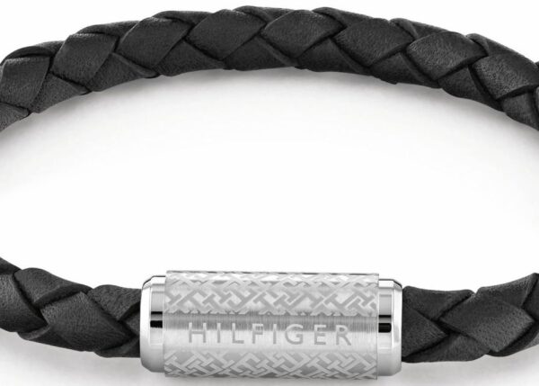 Bransoletka - Czarna - Logo - Tommy Hilfiger - Męska - Prezent dla niego (2790479)