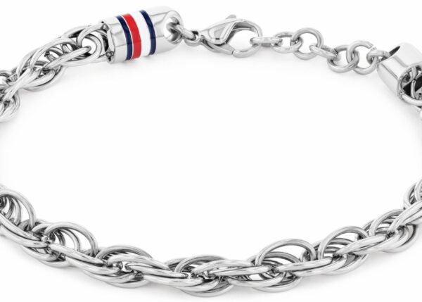 Bransoletka - Srebrna - Logo - Tommy Hilfiger - Męska - Prezent dla niego (2790499)