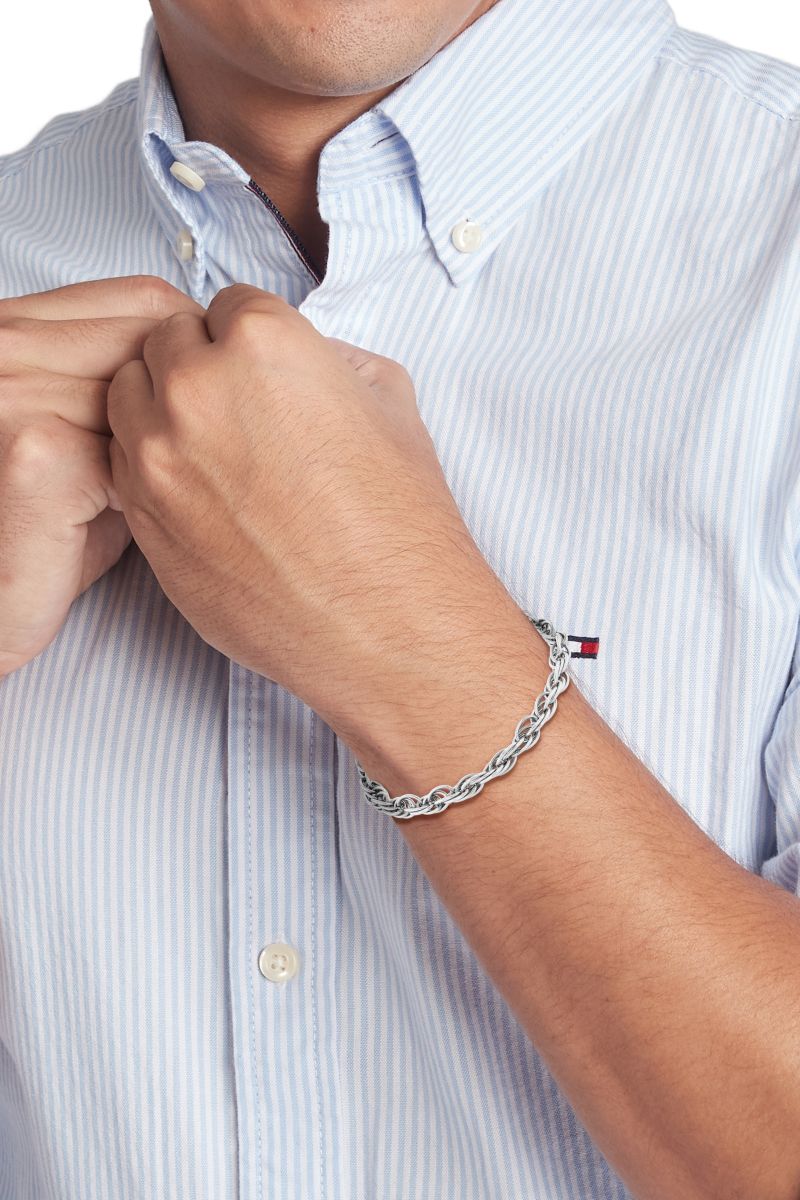 Bransoletka - Srebrna - Logo - Tommy Hilfiger - Męska - Prezent dla niego (2790499) - obrazek 3